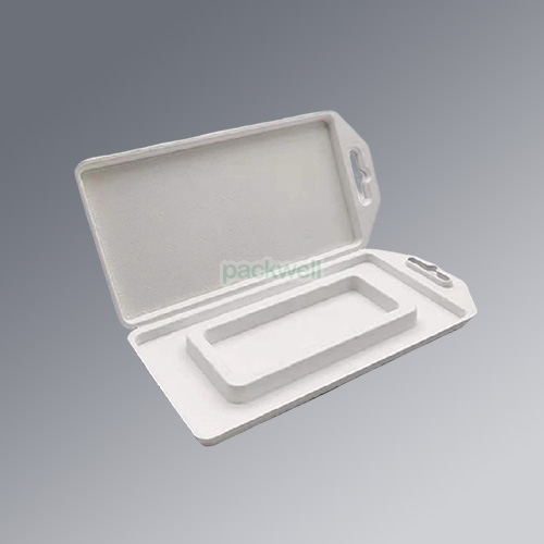 bagasse fiber molded phone case box packaging trays